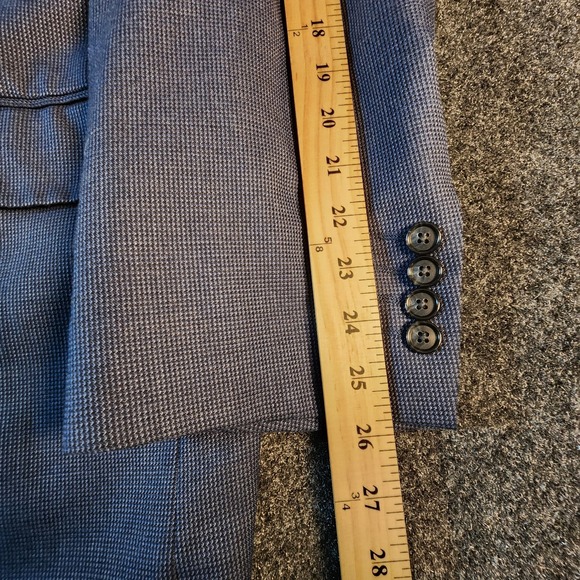 Stafford Big and Tall Travel Blue Wool Blend Blazer Mens 56BR Sports Coat Preppy - Picture 14 of 16